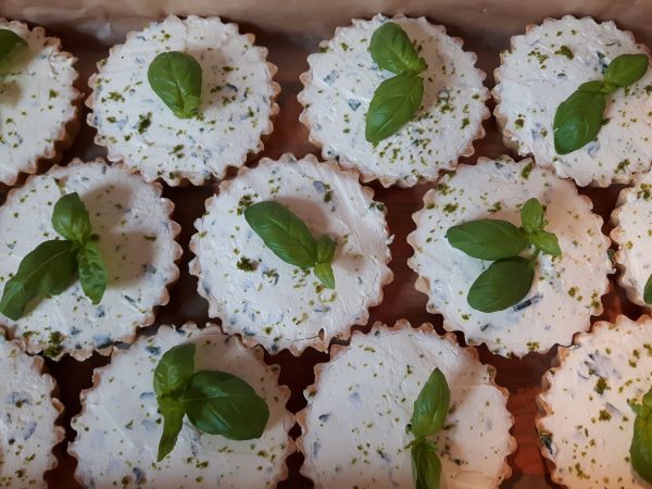 lime and basil cheesecakes